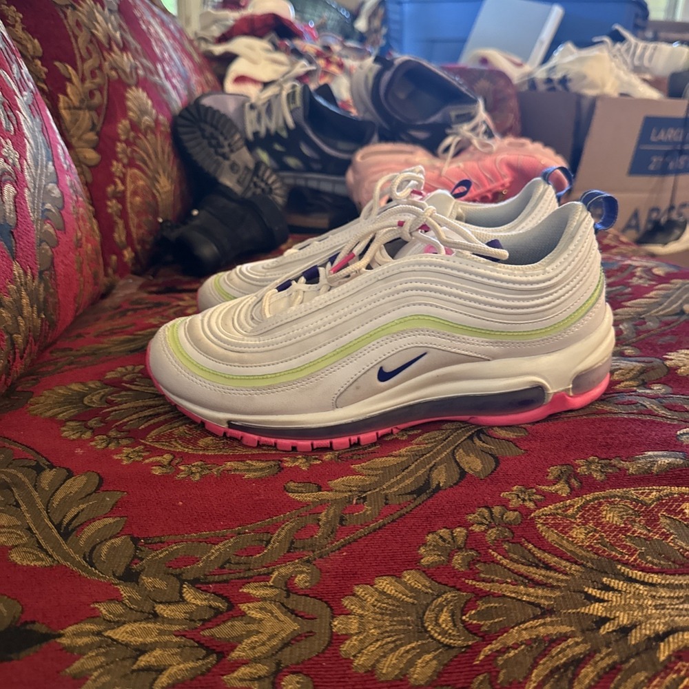Nike Air Max 97 "Easter" Women's Size 8.5 WHT/INDIGO-PNK BLST DH0251 100